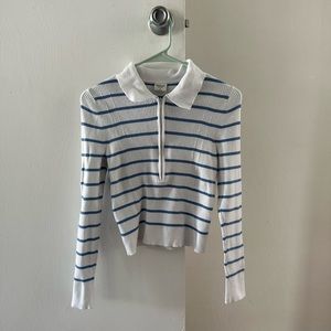 Abercrombie and Fitch striped half-zip top